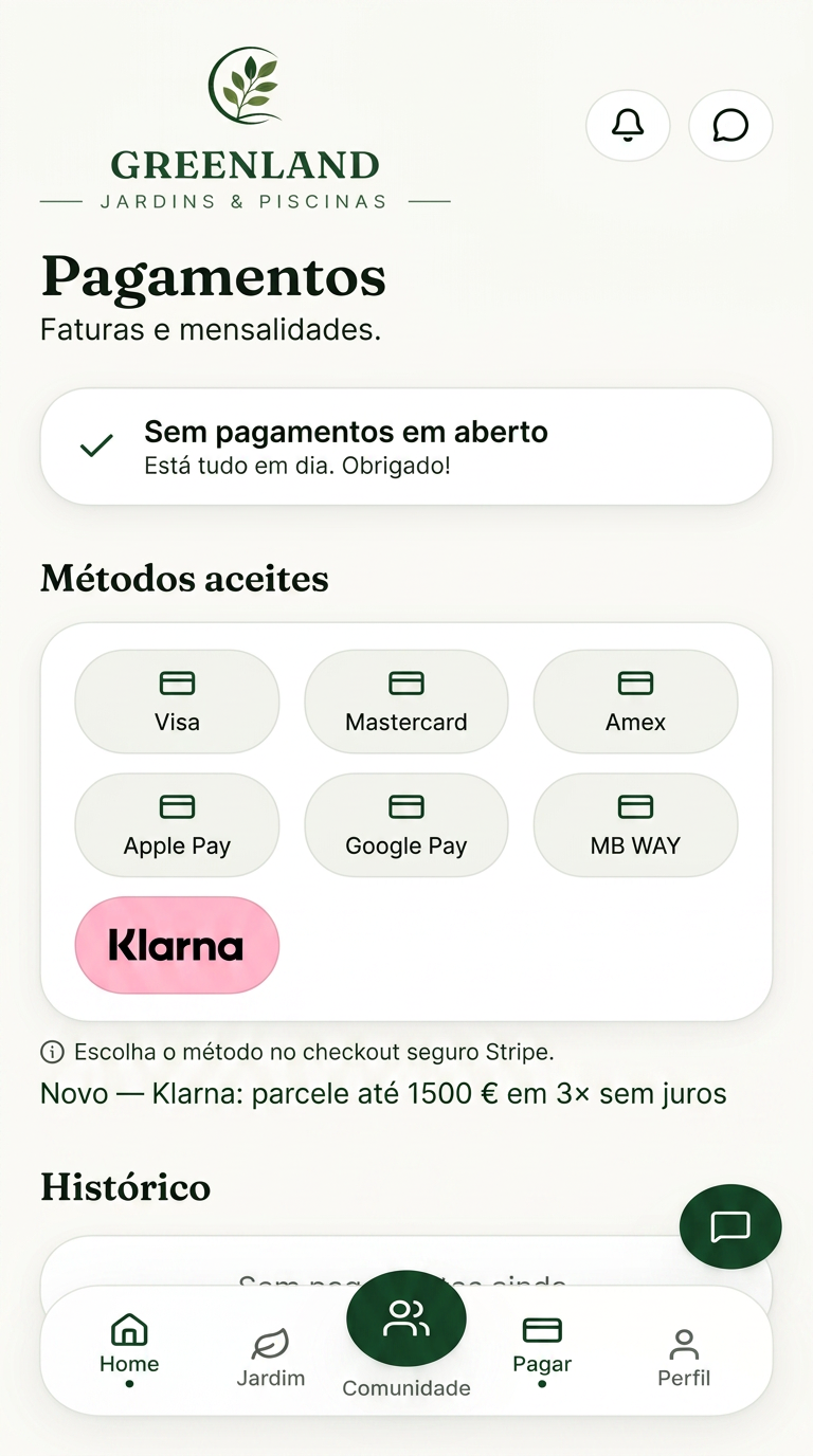 Pagamentos seguros — e agora com Klarna