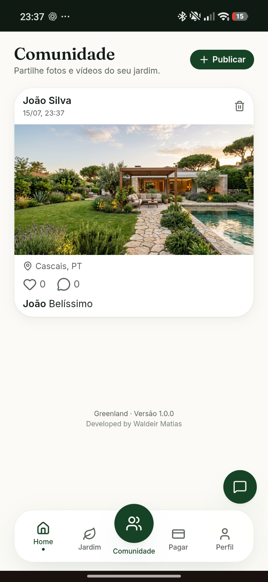A rede social dos jardins Greenland
