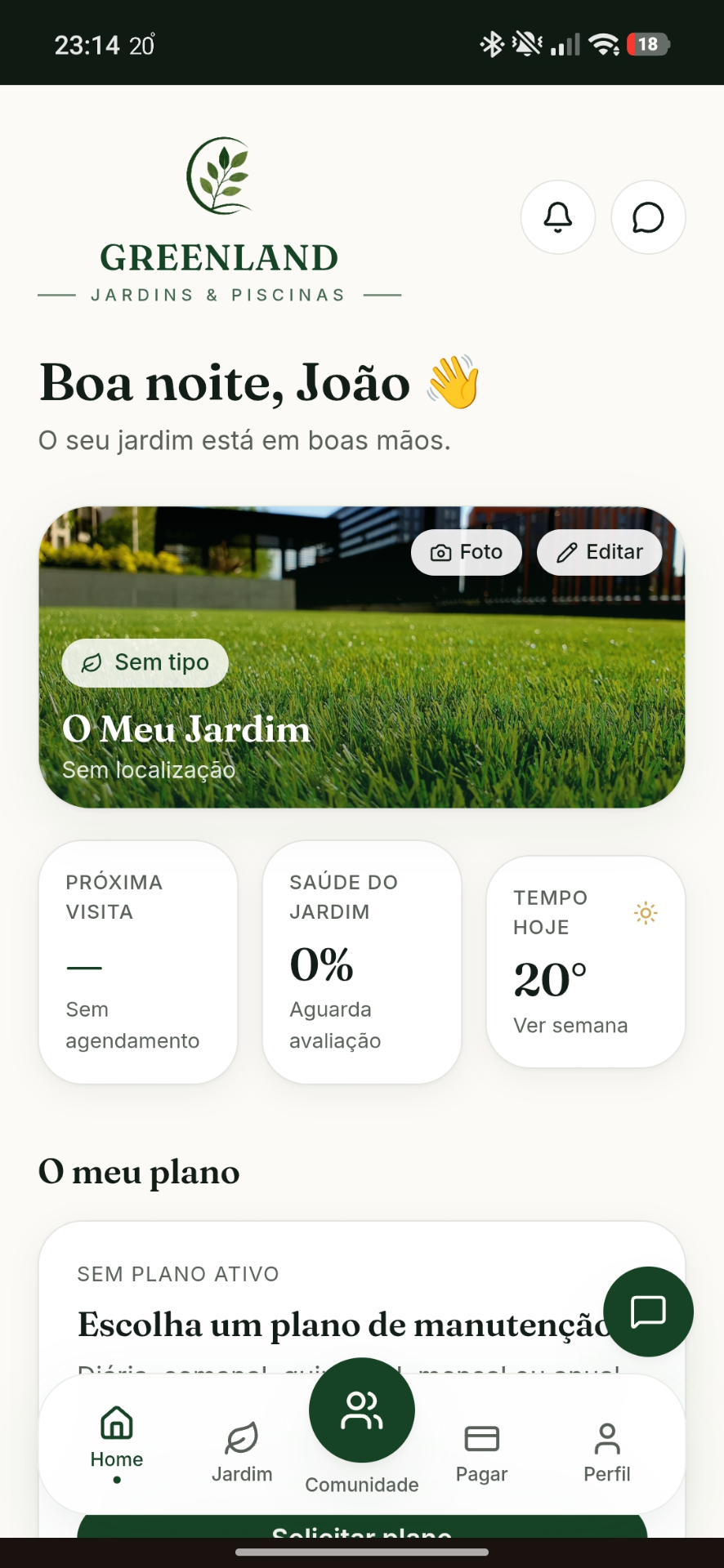 O seu jardim, num relance