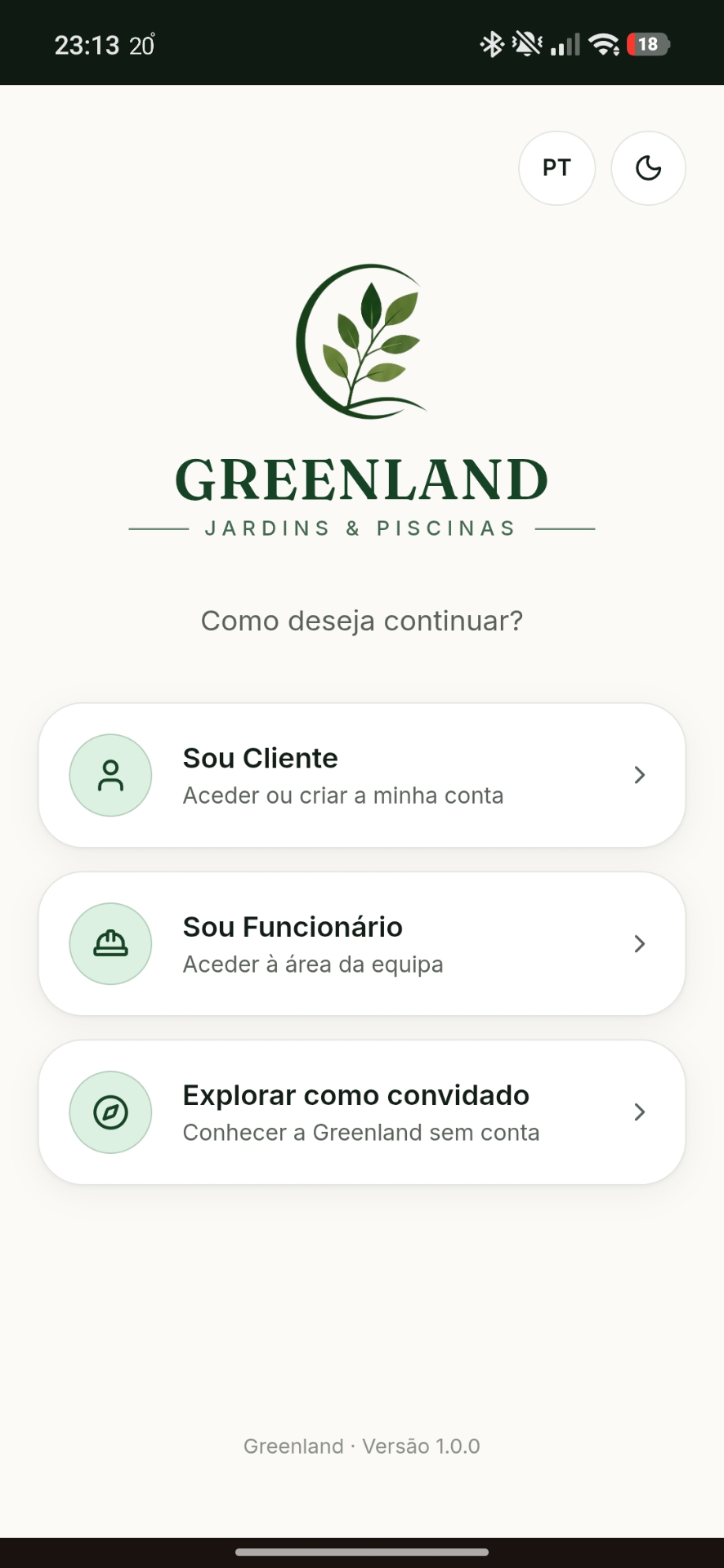Escolha como quer entrar
